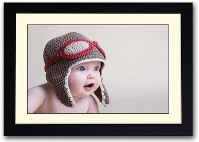 

Adorable Baby With Brown Pilot Cap Fine Art Print(14 inch X 20 inch, Framed)