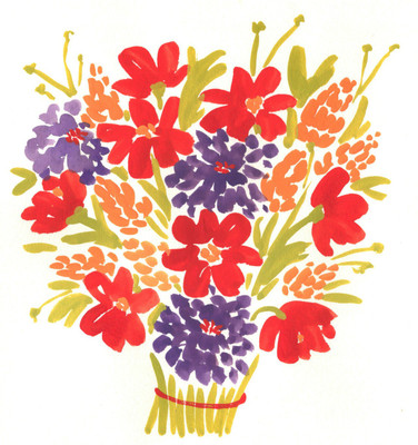 

Gift for Valentine's Day - FlowerBouquet - Medium Size Ready To Frame Rolled Digital Art Print On Photographic Paper(18 inch X 18 inch, Rolled)