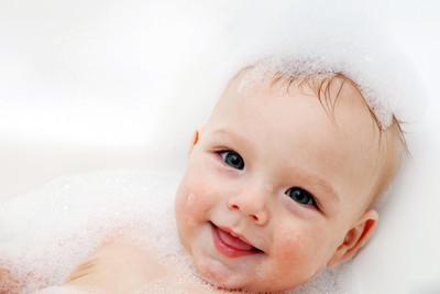 

Child's Love - Cute Bathing Baby Paper Print(12 inch X 18 inch, Rolled)