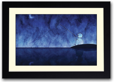 

Fishing For Moon Fine Art Print(14 inch X 20 inch, Framed)