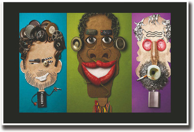 

Faces made with stuff Fine Art Print(12 inch X 18 inch, Rolled)
