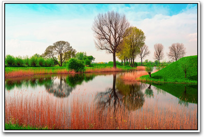 

River in Green Nature Paper Print(12 inch X 18 inch)