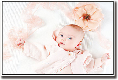 

Baby and orange flower Fine Art Print(12 inch X 18 inch, Rolled)