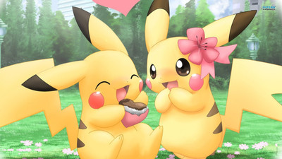 Pickachu Pokemon Couple Poster Paper Print(12 inch X 18 inch, Rolled) available at flipkart for Rs.245