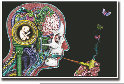 

Posterhouzz Man smoking butterflies Fine Art Print(12 inch X 18 inch, Rolled)