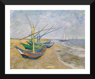 

Tallenge Old Masters Collection - Fishing Boats On The Beach At Saintes-Maries-De-La-Mer By Vincent Van Gogh - Premium Quality A3 Size Framed Poster Paper Print(17 inch X 12 inch, Framed)