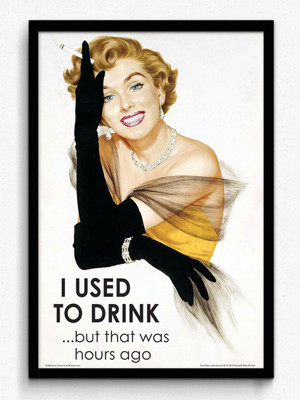 bCreative I used to drink but that was hours ago (Officially Licensed) Framed Paper Print(19 inch X 13 inch)