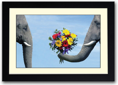 

Elephant love Fine Art Print(14 inch X 20 inch, Framed)