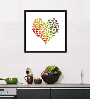 

Tallenge Art For Kitchen - Healthy Heart For A Life - Framed Art Print On Photographic Paper(12 inch X 12 inch, Framed)