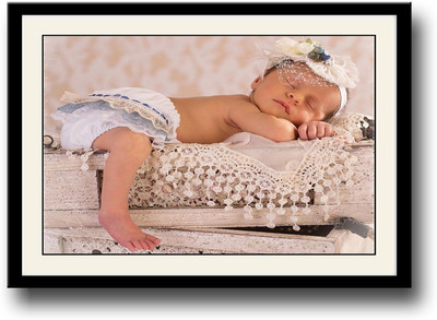 

Baby sleeping on crates Fine Art Print(10 inch X 14 inch, Framed)