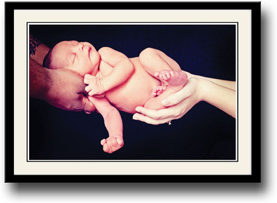 

Baby sleeping in parents hands Fine Art Print(10 inch X 14 inch, Framed)