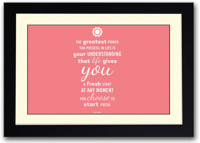 

Guy Finely Fresh Start Quote Fine Art Print(14 inch X 20 inch, Framed)