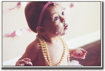 

Baby playing with cream image Fine Art Print(12 inch X 18 inch, Rolled)