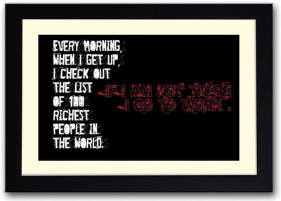 

100 Richest people motivational Fine Art Print(14 inch X 20 inch, Framed)