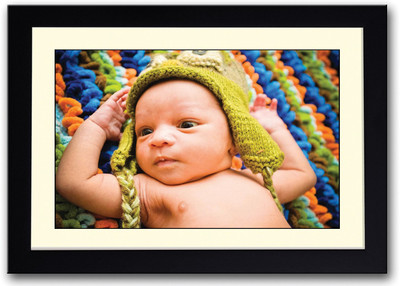

Baby With Green Cap Fine Art Print(14 inch X 20 inch, Framed)