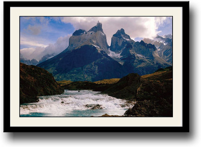 

River flowing from Mountains Fine Art Print(10 inch X 14 inch, Framed)