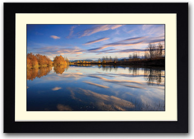 Reflection of Clouds in Water Fine Art Print(14 inch X 20 inch, Framed)