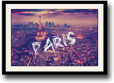 Colourful amazing Paris Fine Art Print(10 inch X 14 inch, Framed)