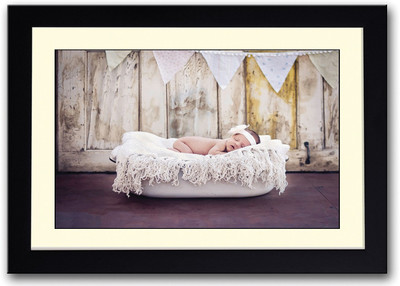 

Baby Sleeping In Tub Fine Art Print(14 inch X 20 inch, Framed)