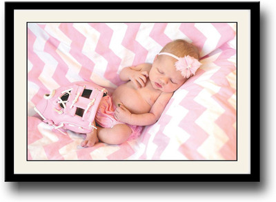 

Baby sleeping with baseball glove Fine Art Print(10 inch X 14 inch, Framed)