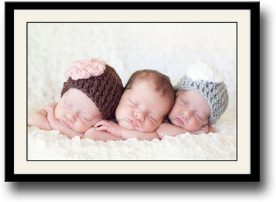 

Three cute baby faces Fine Art Print(10 inch X 14 inch, Framed)
