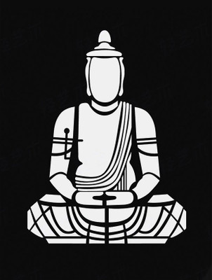 

Black And White Buddha Art - Medium Size Rolled Digital Art Print On Photographic Paper(27 inch X 18 inch, Rolled)