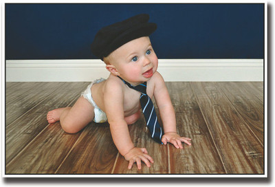 

Baby with black hat and tie Fine Art Print(12 inch X 18 inch, Rolled)