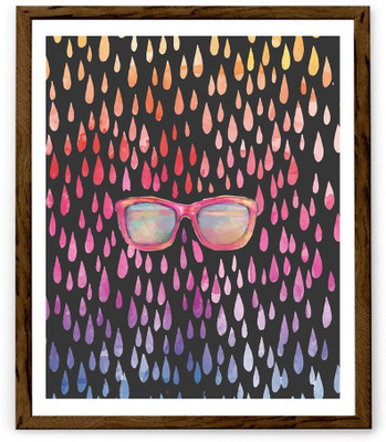 

Hulkut Walking in the rain Art Print with brown frame 20 * 25 Inches Fine Art Print(27 inch X 1 inch, Framed)