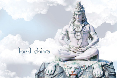 

LORD SHIVA WHITE12X18 INCHES Fine Art Print(12 inch X 18 inch)
