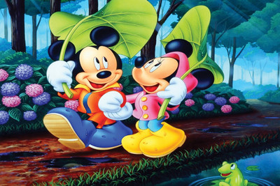 

MINI AND MICKEY MOUSE CARTOON 12X18 INCHES Fine Art Print(12 inch X 18 inch)
