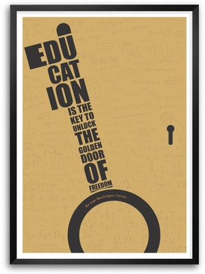 Education Is The Key George Washington Carver Inspirational Quote Framed Poster Paper Print(16.5 inch X 11.7 inch)