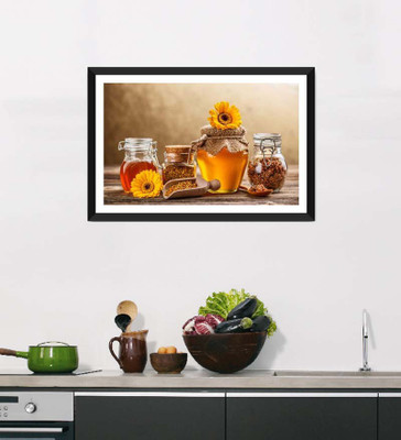 

Tallenge Art For Kitchen - Honey For A Life - Framed Art Print On Photographic Paper(18 inch X 12 inch, Framed)