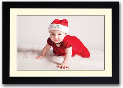 

Baby With Christmas Cap Fine Art Print(14 inch X 20 inch, Framed)
