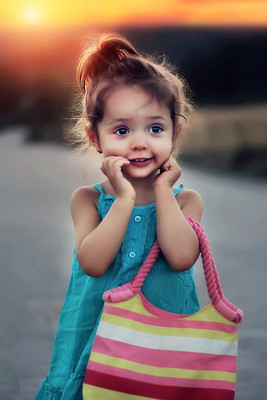 

Child's Love - Cute Girl (3) Paper Print(18 inch X 12 inch, Stretched)