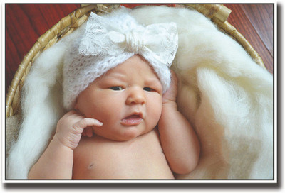 

Baby with white bow hat Fine Art Print(12 inch X 18 inch, Rolled)