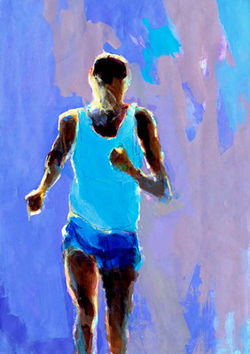 

Spirit Of Sports - Abstract Painting - The Runner - A3 Size Unframed Poster Paper Print(16.5 inch X 11.6 inch)