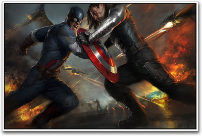 

Captain America fighting Paper Print(12 inch X 18 inch)
