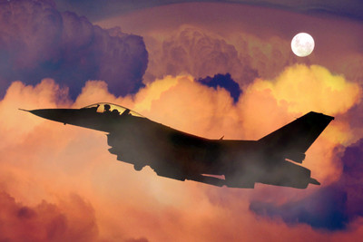 

Oshi - Airplane in night Paper Print(12 inch X 18 inch, Stretched)