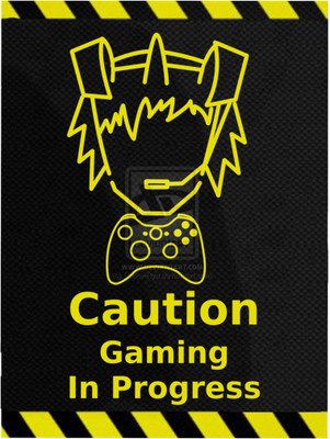 

Posterhouzz- Caution - Gaming In Progress Fine Art Print(18 inch X 12 inch, Rolled)