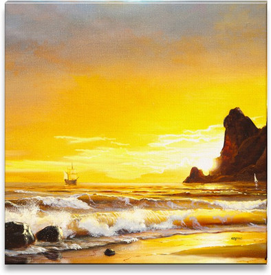 33% OFF on Sailboat Against a Background of Sea Sunset Canvas Art(12 inch X 12 inch) 33% OFF on Sailboat Against a Background of Sea Sunset Canvas Art(12 inch X 12 inch)