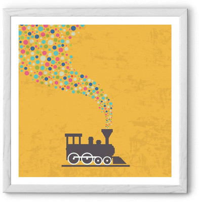 

Hulkut Train Art Print with white frame 16 * 16 Inches Fine Art Print(18 inch X 1 inch, Framed)