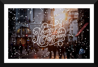 

Tallenge - Christmas Art - White Christmas - Large Size Ready To Hang Framed Digital Art Print On Photographic Paper(24 inch X 15 inch, Framed)