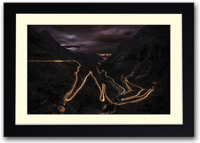 

Car light in Norway Mountains Fine Art Print(14 inch X 20 inch, Framed)