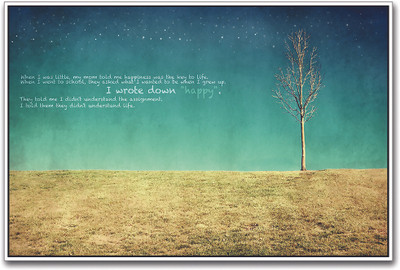 Happiness Quote Paper Print(12 inch X 18 inch)