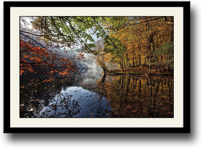 

Beautiful River in Green Forest Fine Art Print(10 inch X 14 inch, Framed)