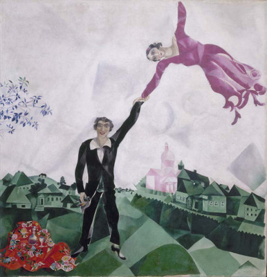 

Modern Masters Collection - The Promenade By Marc Chagall - Ready To Frame Rolled Digital Art Print On Photographic Paper(18 inch X 18 inch, Rolled)