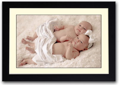 

Two Cute babies Fine Art Print(14 inch X 20 inch, Framed)