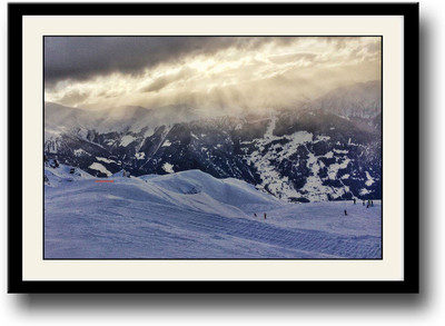 

Snow covered mountains and beautiful sky Fine Art Print(10 inch X 14 inch, Framed)