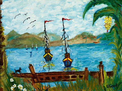 20% OFF on Boats In A Stream Canvas Art(9 inch X 12 inch) 20% OFF on Boats In A Stream Canvas Art(9 inch X 12 inch)