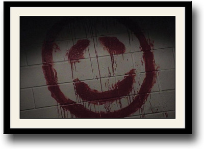 

Blood smiley on wall Fine Art Print(10 inch X 14 inch, Framed)